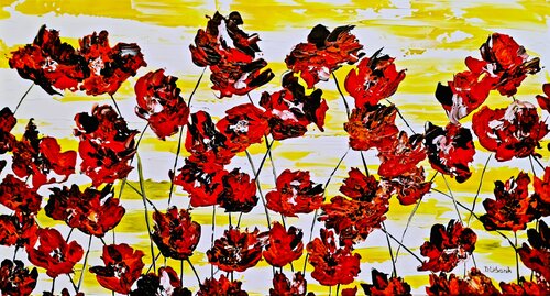 Red poppies 3 van Daniel Urbaník, Schilderij te koop op Singulart