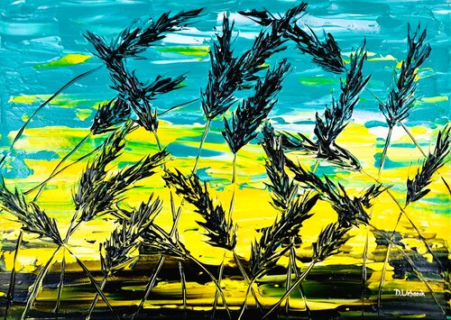 Grass in turquoise von Daniel Urbaník, Malerei kaufen auf Singulart