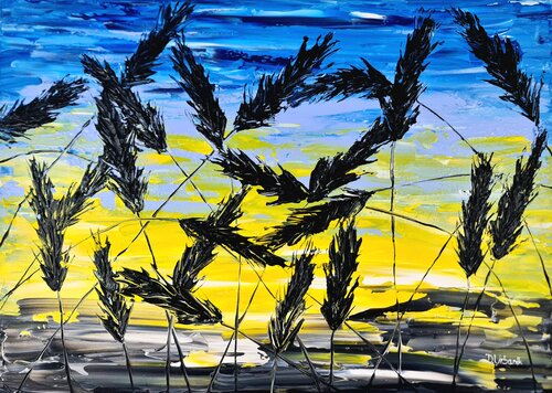 Grass in blue von Daniel Urbaník, Malerei kaufen auf Singulart