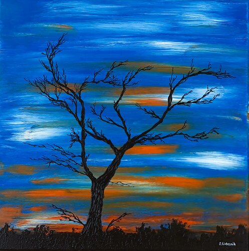 Night tree von Daniel Urbaník, Malerei kaufen auf Singulart