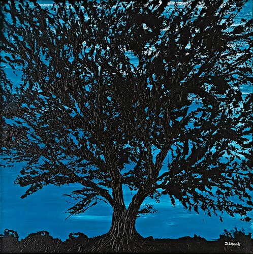 Night tree 1 van Daniel Urbaník, Schilderij te koop op Singulart