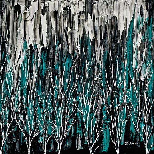 Storm in Turquoise di Daniel Urbaník, Pittura in vendita su Singulart