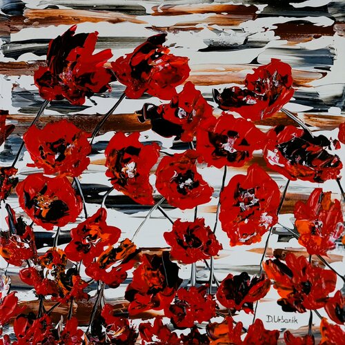 Red poppies 5 van Daniel Urbaník, Schilderij te koop op Singulart