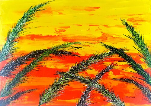 Grass In Yellow Color van Daniel Urbaník, Schilderij te koop op Singulart