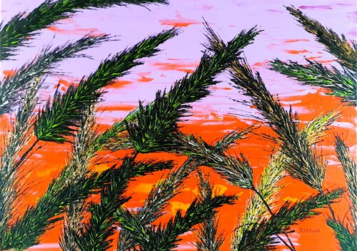 Grass In purple Color van Daniel Urbaník, Schilderij te koop op Singulart