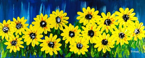 Sunflower 1 60x25cm by Daniel Urbaník, Painting for Sale on Singulart
