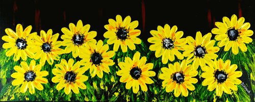 Sunflower 2 60x25cm par Daniel Urbaník, Peinture en vente sur Singulart