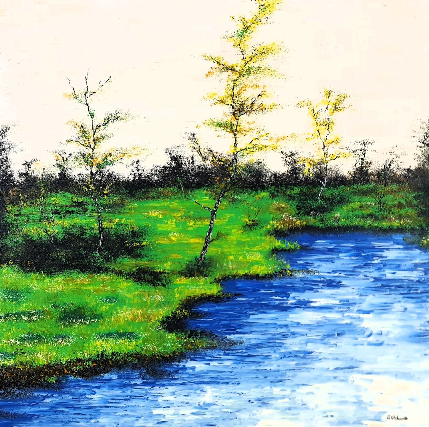 Autumn lake 2 Daniel Urbaník Original painting for sale