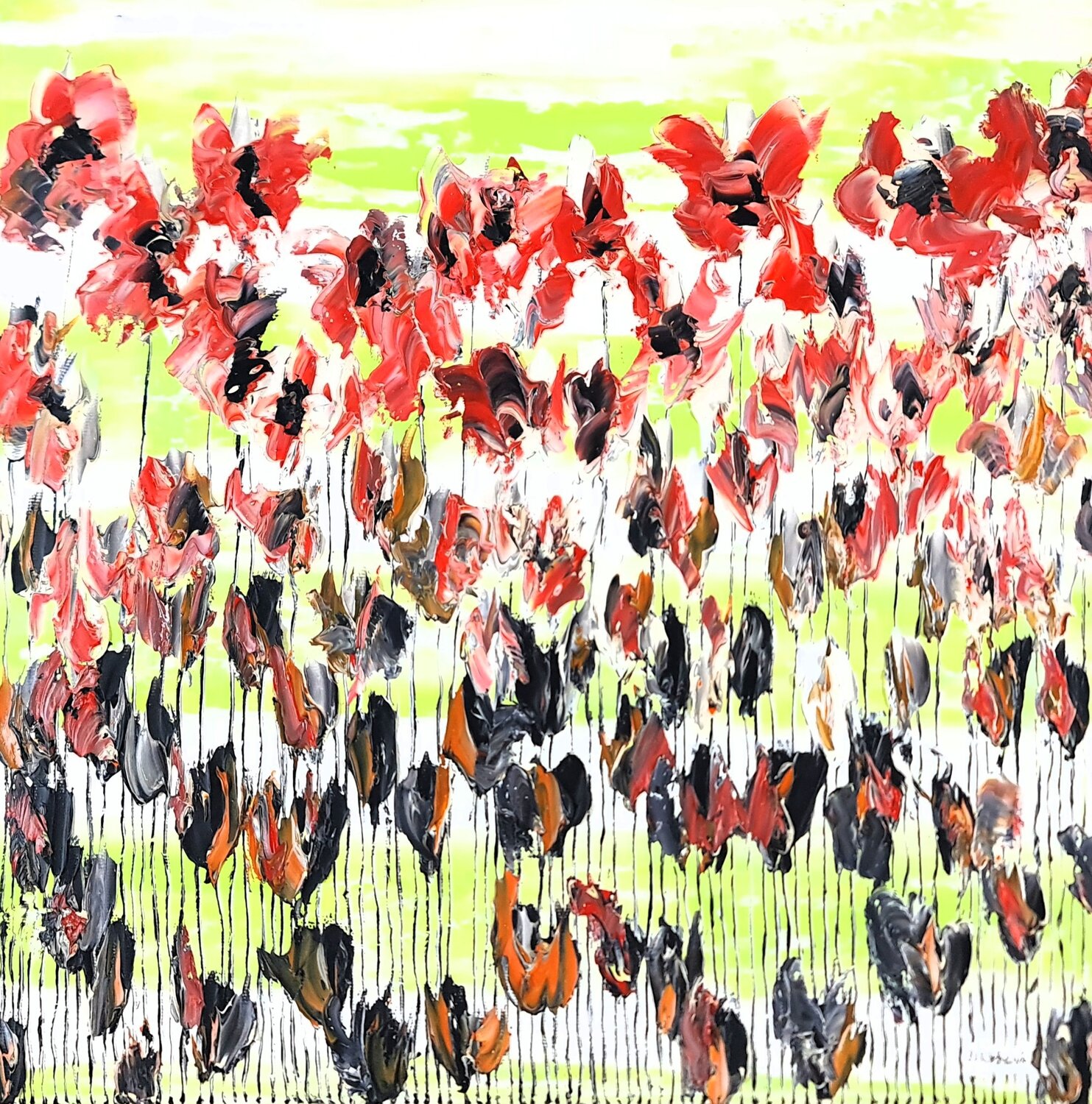 Poppy flowers 2 Daniel Urbaník Origineel schilderij te koop