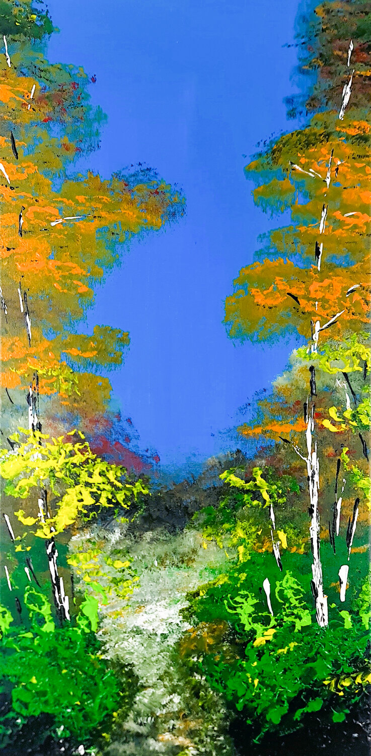 Heavenly birches Daniel Urbaník Original painting for sale