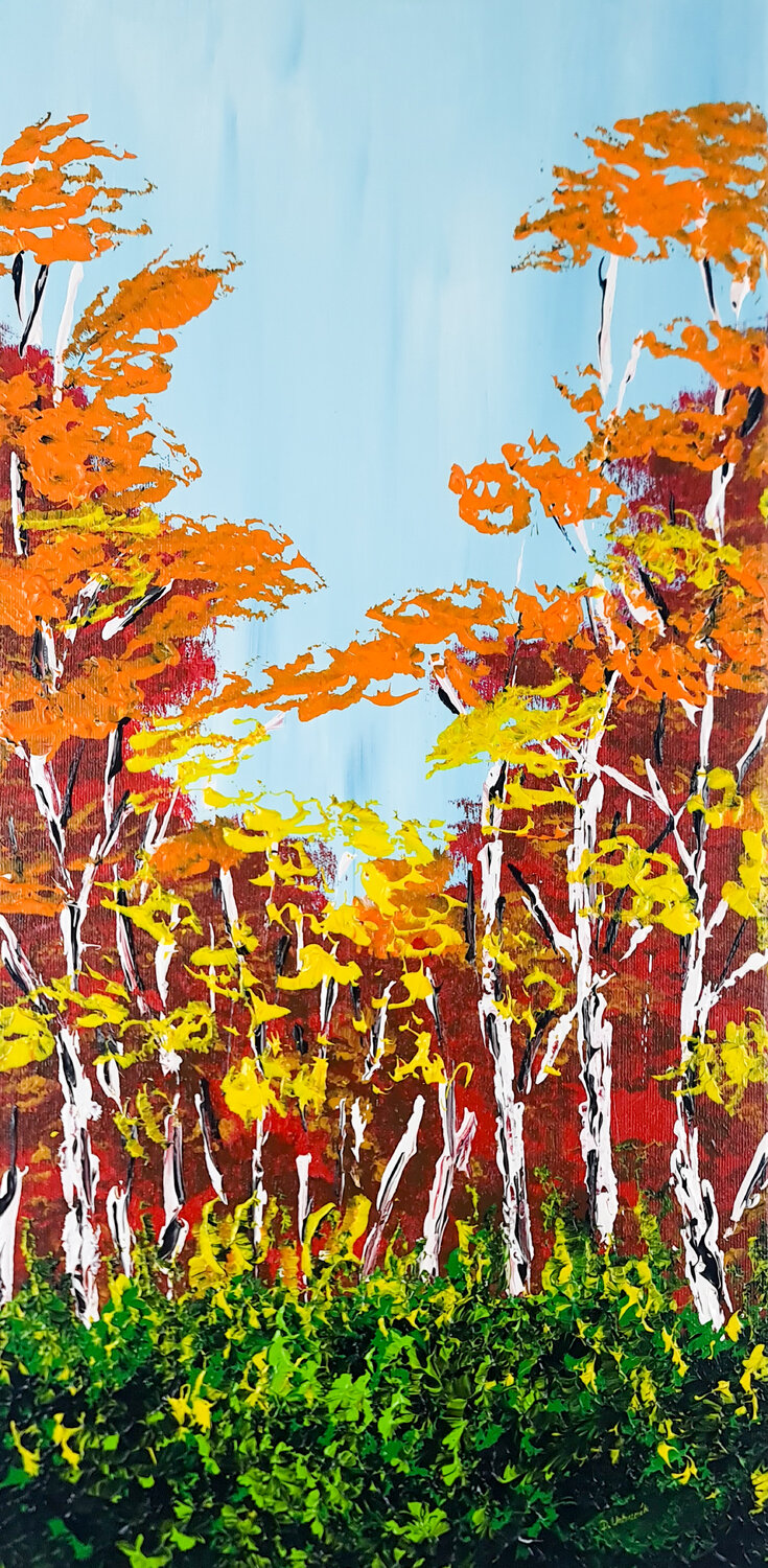 Heavenly birches 1 Daniel Urbaník Original painting for sale