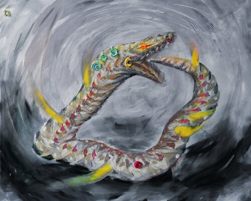 Weltenschlange van Ebru Eruelkue, Digitaal te koop op Singulart