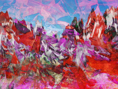 Red mountains di Ebru Eruelkue, Digitale in vendita su Singulart