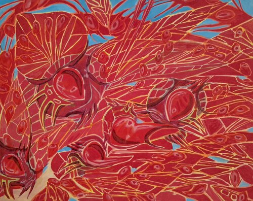 Rote Pflanzen di Ebru Eruelkue, Digitale in vendita su Singulart