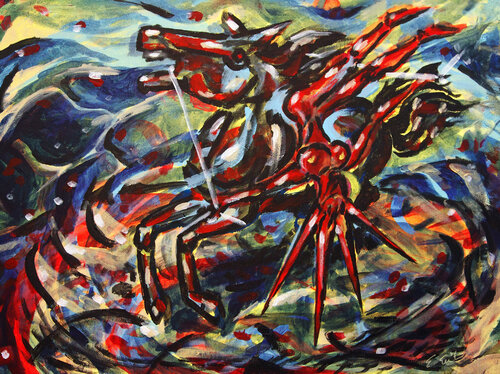 Diva on a horse van Ebru Eruelkue, Digitaal te koop op Singulart