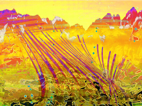 Yellow landscape de Ebru Eruelkue, Digital a la venta en Singulart