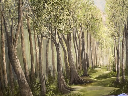 Frühsommer im Wald di Iris Leister, Pittura in vendita su Singulart
