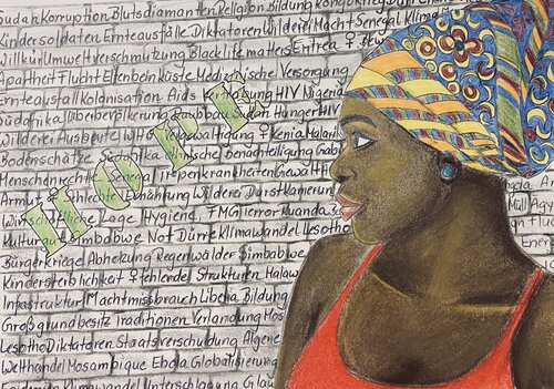 Woman power by Iris Leister, 소묘 for Sale on Singulart