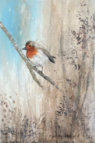 Rotkehlchen by Iris Leister, Painting for Sale on Singulart