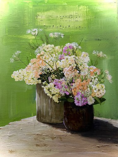 Levkojenstrauss di Iris Leister, Pittura in vendita su Singulart