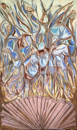 Copper Lillies van Denise Carvalho, Schilderij te koop op Singulart