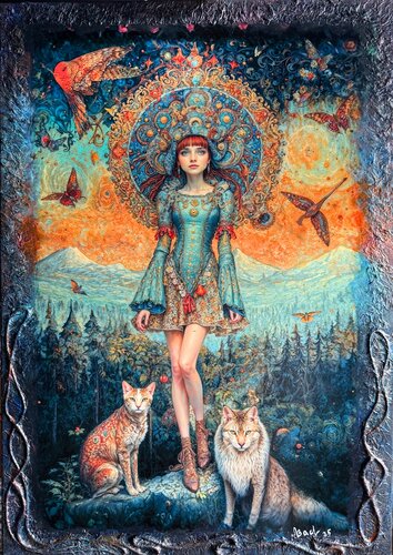 Soul’s Gleam. Song of the Sun and the Moon van Elena Vasilyeva, Schilderij te koop op Singulart