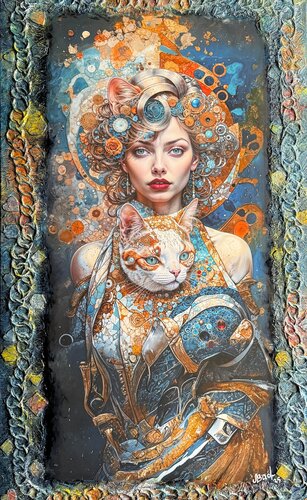 “Keeper of Eternal Dreams”-is a series “Dialogues with Eternity” van Elena Vasilyeva, Schilderij te koop op Singulart