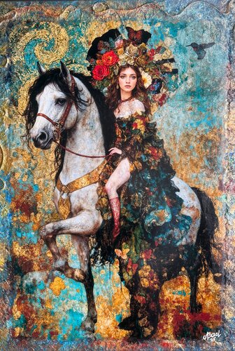Soul’s Sparkle: The Keeper of Eternal Light van Elena Vasilyeva, Schilderij te koop op Singulart