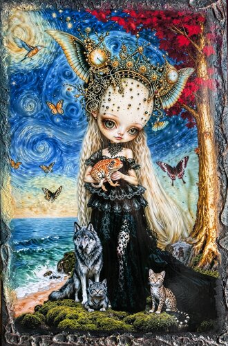 She and Her Universe van Elena Vasilyeva, Schilderij te koop op Singulart