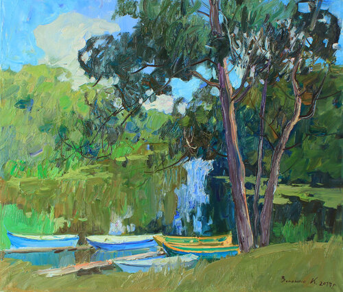 The Quiet Harbour. di Karina Voloshko, Pittura in vendita su Singulart
