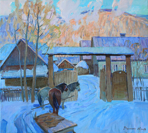 The Winter Morning. von Karina Voloshko, Malerei kaufen auf Singulart