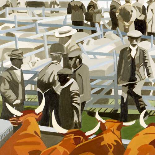 Cattle market 1880 by Jo Willis, Print for Sale on Singulart
