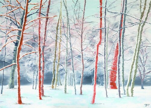 Trees in Winter by Jo Willis, Print for Sale on Singulart