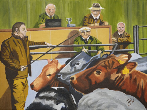 Kettering market in the 1960's by Jo Willis, Print for Sale on Singulart