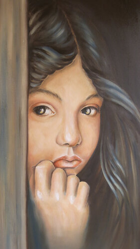 Neugierig... van Monika Schweiter, Schilderij te koop op Singulart