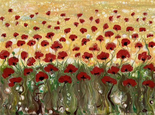 Klang der Mohnblüten par Heidi Meinhardt, Peinture en vente sur Singulart