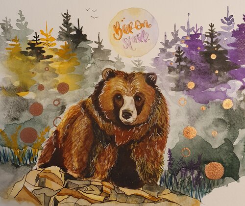Du bist... Bärenstark van Bianca Käch, Schilderij te koop op Singulart