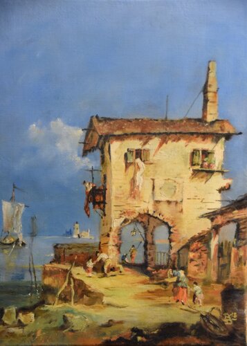 Capriccio nach Guardi von Birger Dicke, Malerei kaufen auf Singulart