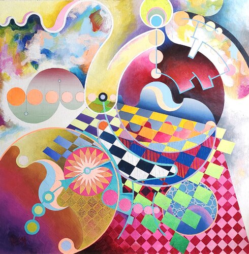Disco Chromatic Function. The choreography of clouds. by Oliver Perry, Painting for Sale on Singulart