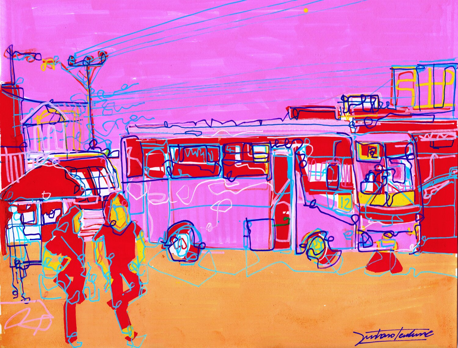 la 12 drawing Gustavo Leutun