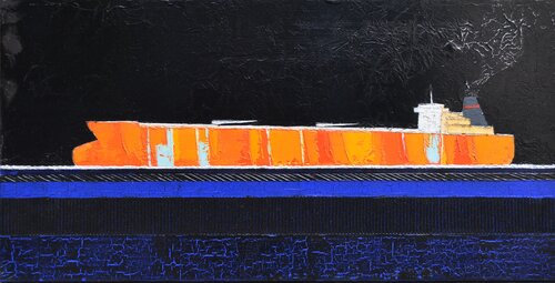 Orange Cargo par Christian EURGAL, Peinture en vente sur Singulart