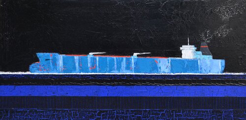 Cargo bleu par Christian EURGAL, Peinture en vente sur Singulart