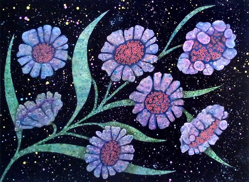Cosmic Blooms von Alison Adams, Malerei kaufen auf Singulart