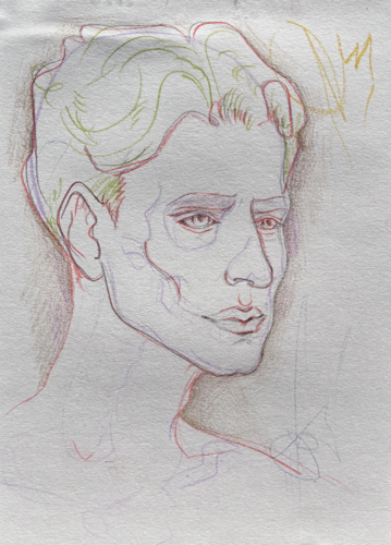 Sketch for a painting "Under the Surface" di Alona Parnevich, Pittura in vendita su Singulart