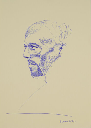 Le profil bleu par Anaïs Devouge, Œuvre sur papier en vente sur Singulart