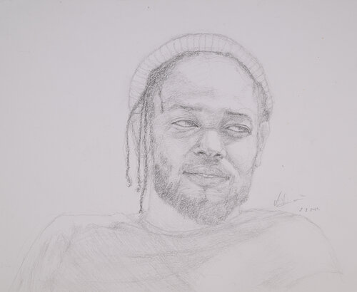 Portrait d'un rappeur par Anaïs Devouge, Œuvre sur papier en vente sur Singulart