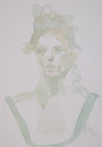 La dame dans le parc par Anaïs Devouge, Œuvre sur papier en vente sur Singulart