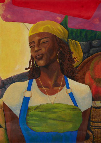 Portrait de la marchande par Anaïs Devouge, Peinture en vente sur Singulart