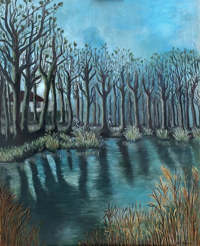 Banyolas Lake Winter von M T MOLNER, Malerei kaufen auf Singulart