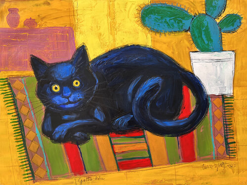 Gatto Blu de Franco Tempesta, Pintura a la venta en Singulart